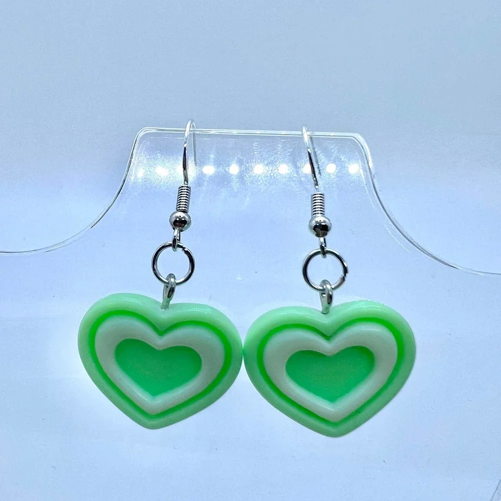 Heart Earrings - Pastel Earrings - Kawaii Earrings - Barbie Earrings - Little DD